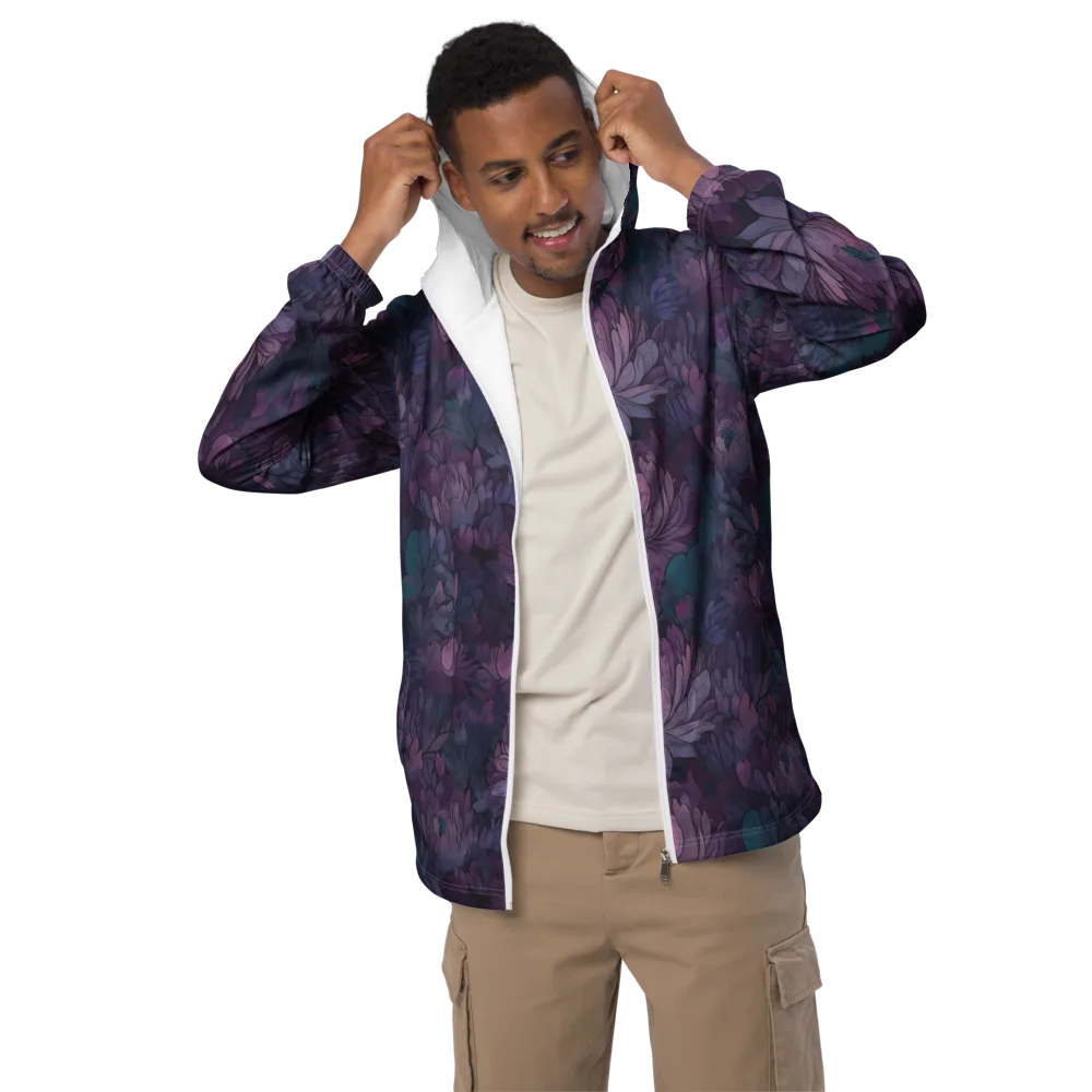 Indigo Bloomscape on Men's Windbreaker — Front