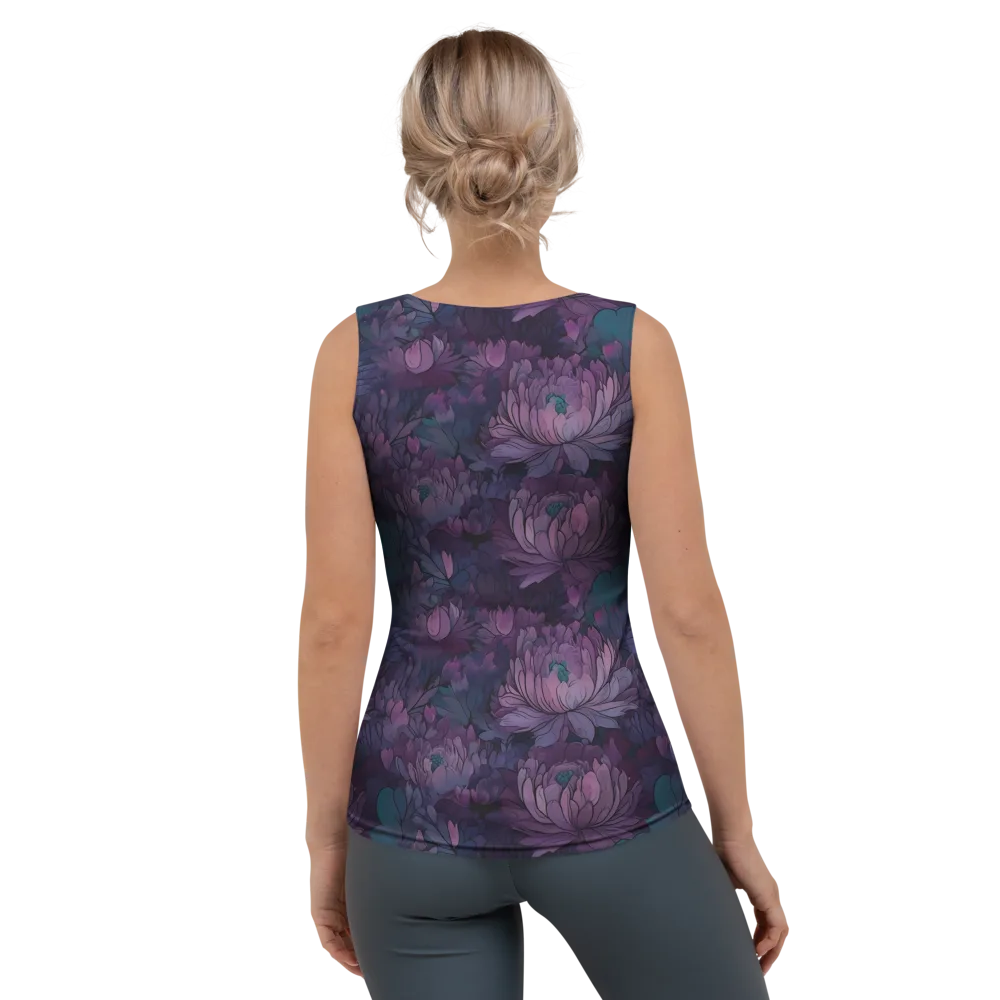 Indigo Bloomscape on Women's Tank Top — Back