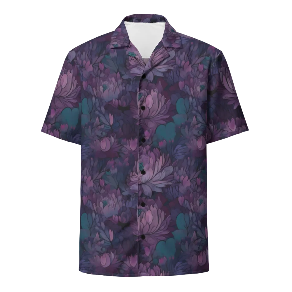 Indigo Bloomscape on Button Shirt — Front