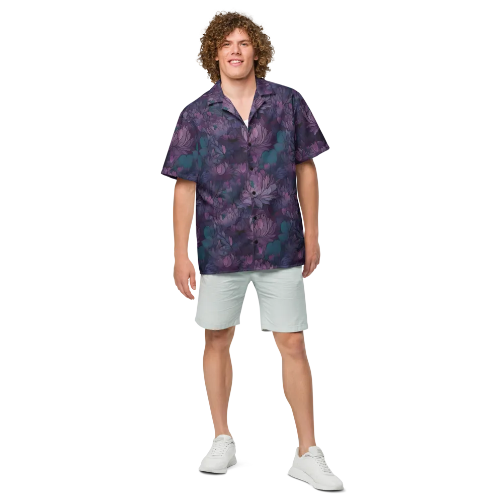 Indigo Bloomscape on Button Shirt — Front
