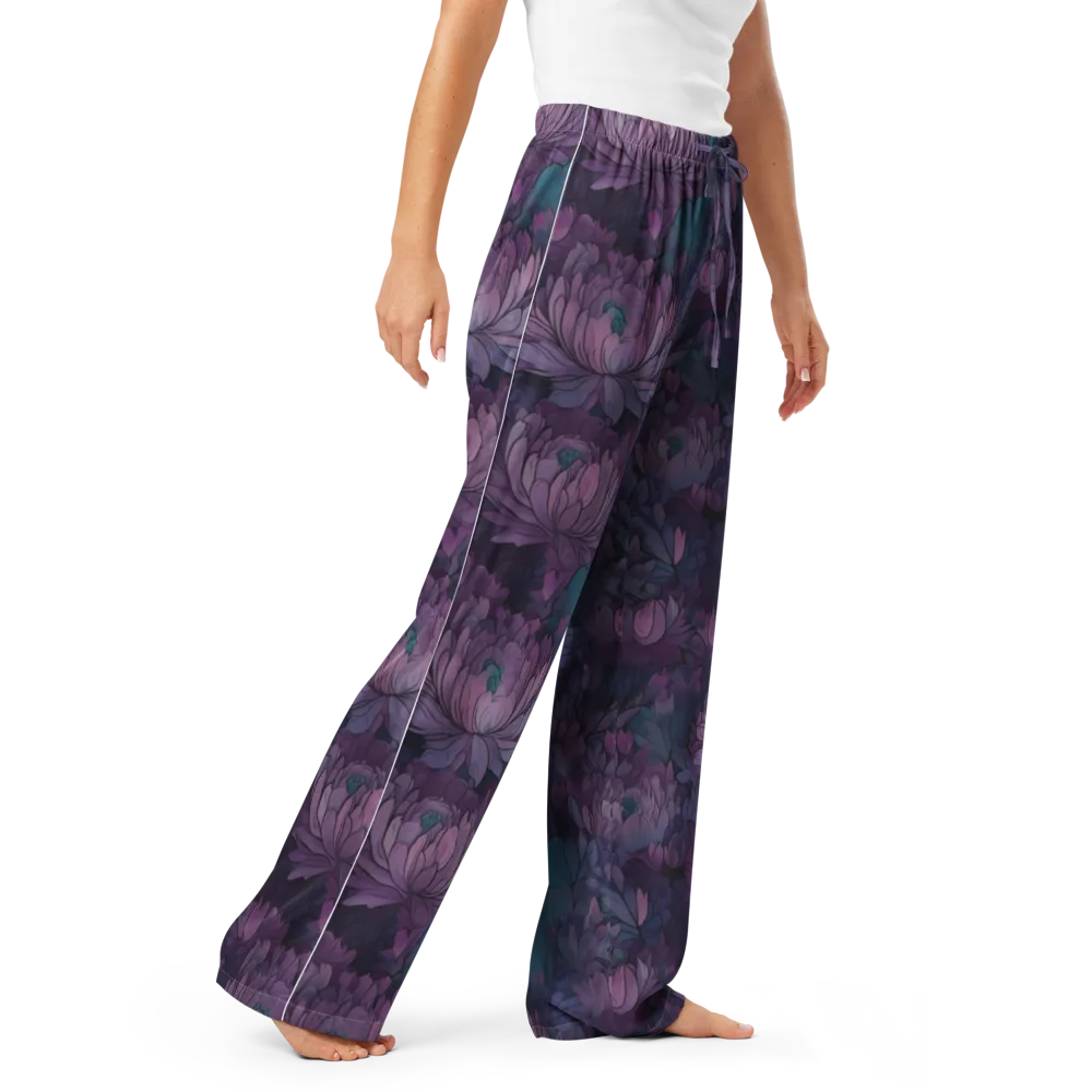 Indigo Bloomscape on Women's Pajama Pants — Right Front