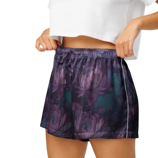 Indigo Bloomscape on a Women's Pajama Shorts