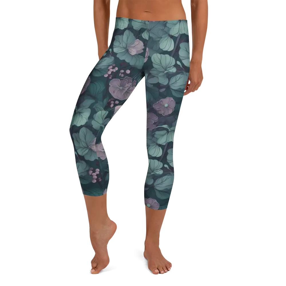 Mauve Canopy on Capri Leggings — Front