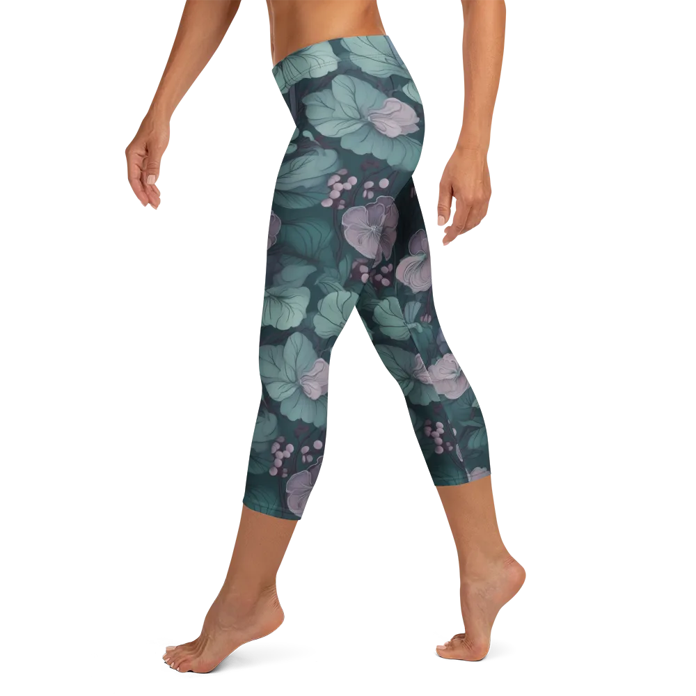 Mauve Canopy on Capri Leggings — Left