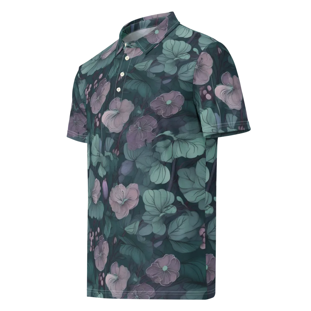 Mauve Canopy on Men's Slim Fit Polo Shirt — Left Front