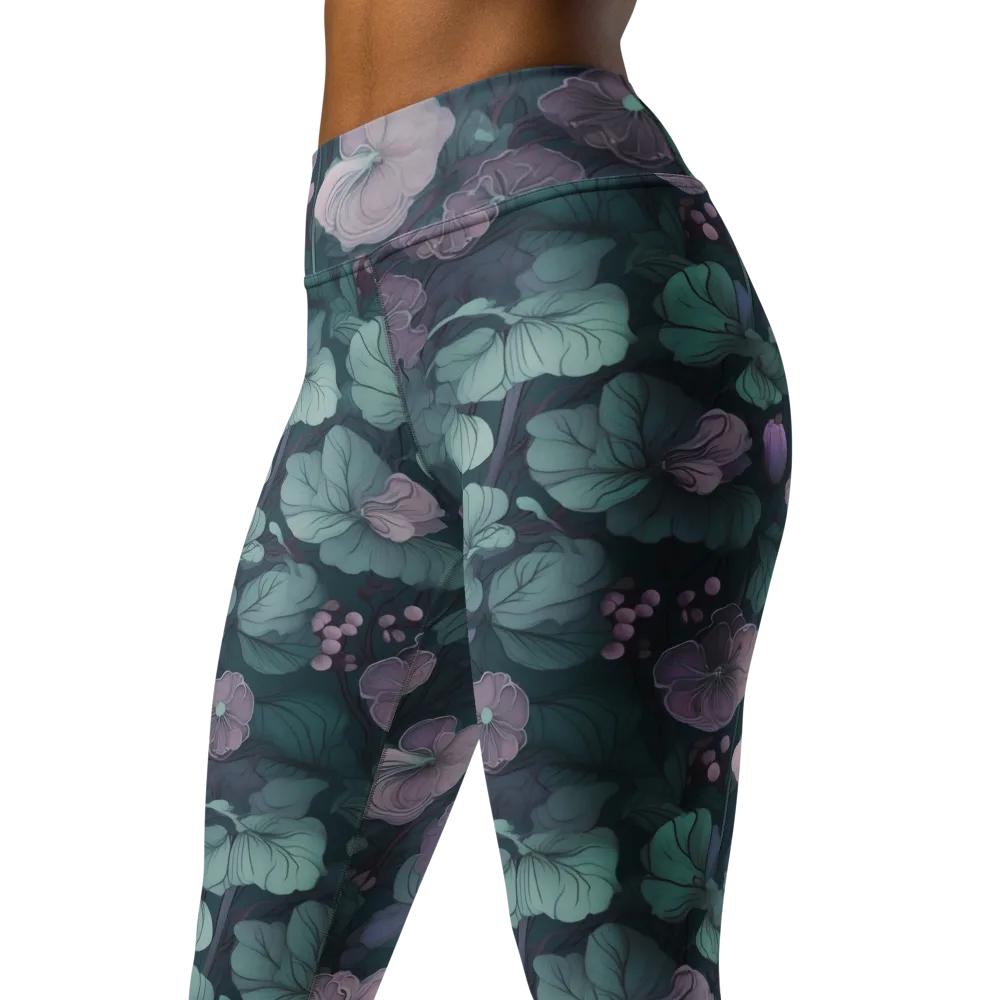 Mauve Canopy on Yoga Leggings — Left Front