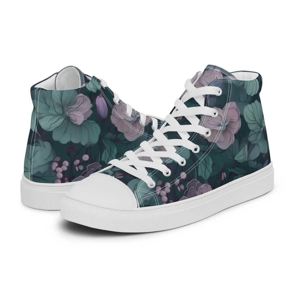 Mauve Canopy on Men's High Top Canvas Shoes — Left