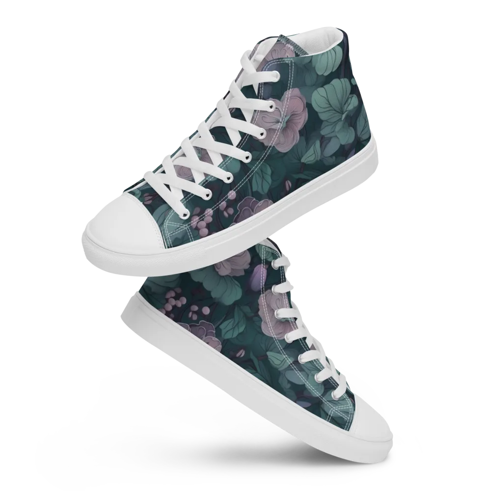 Mauve Canopy on Men's High Top Canvas Shoes — Front