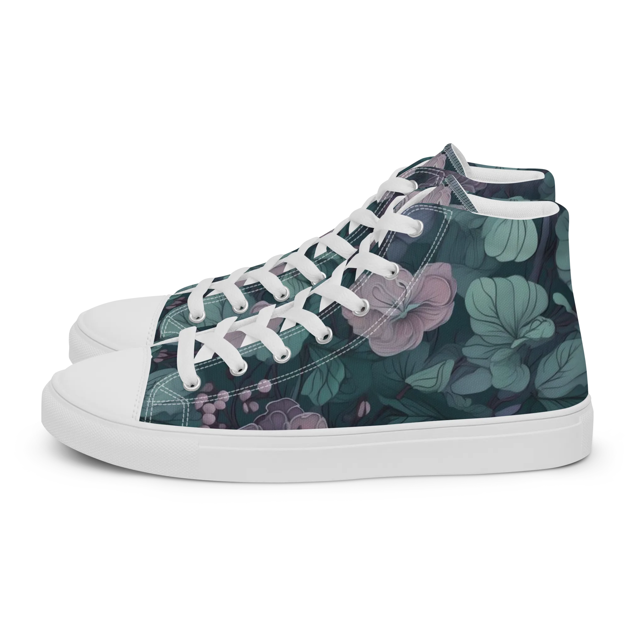 Mauve Canopy on Women's High Top Canvas Shoes — Left