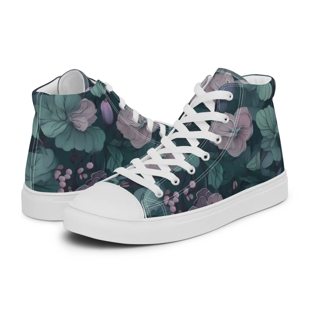 Mauve Canopy on Women's High Top Canvas Shoes — Left