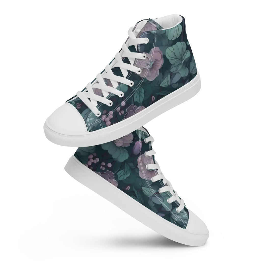 Mauve Canopy on Women's High Top Canvas Shoes — Front
