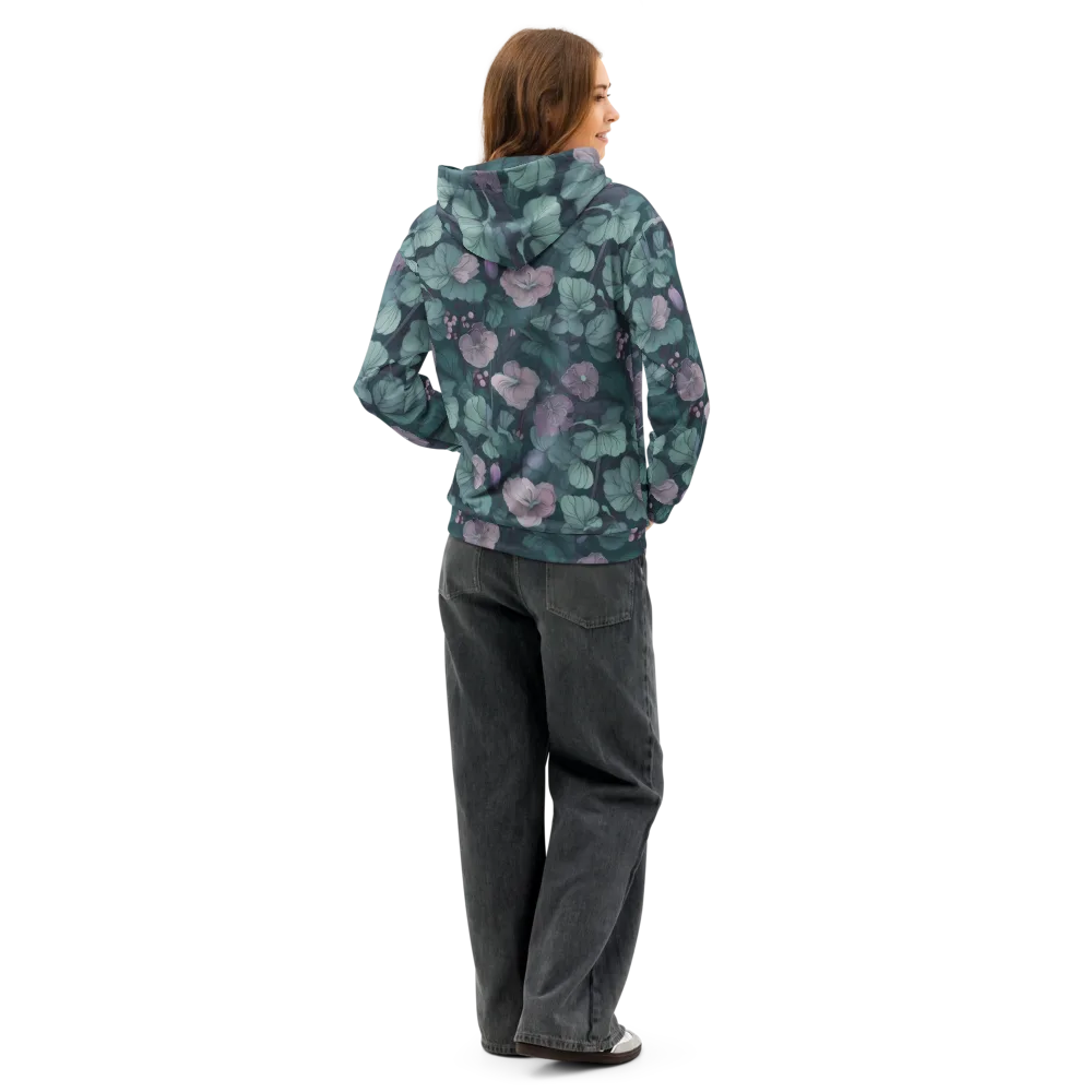 Mauve Canopy on Cotton Hoodie — Back