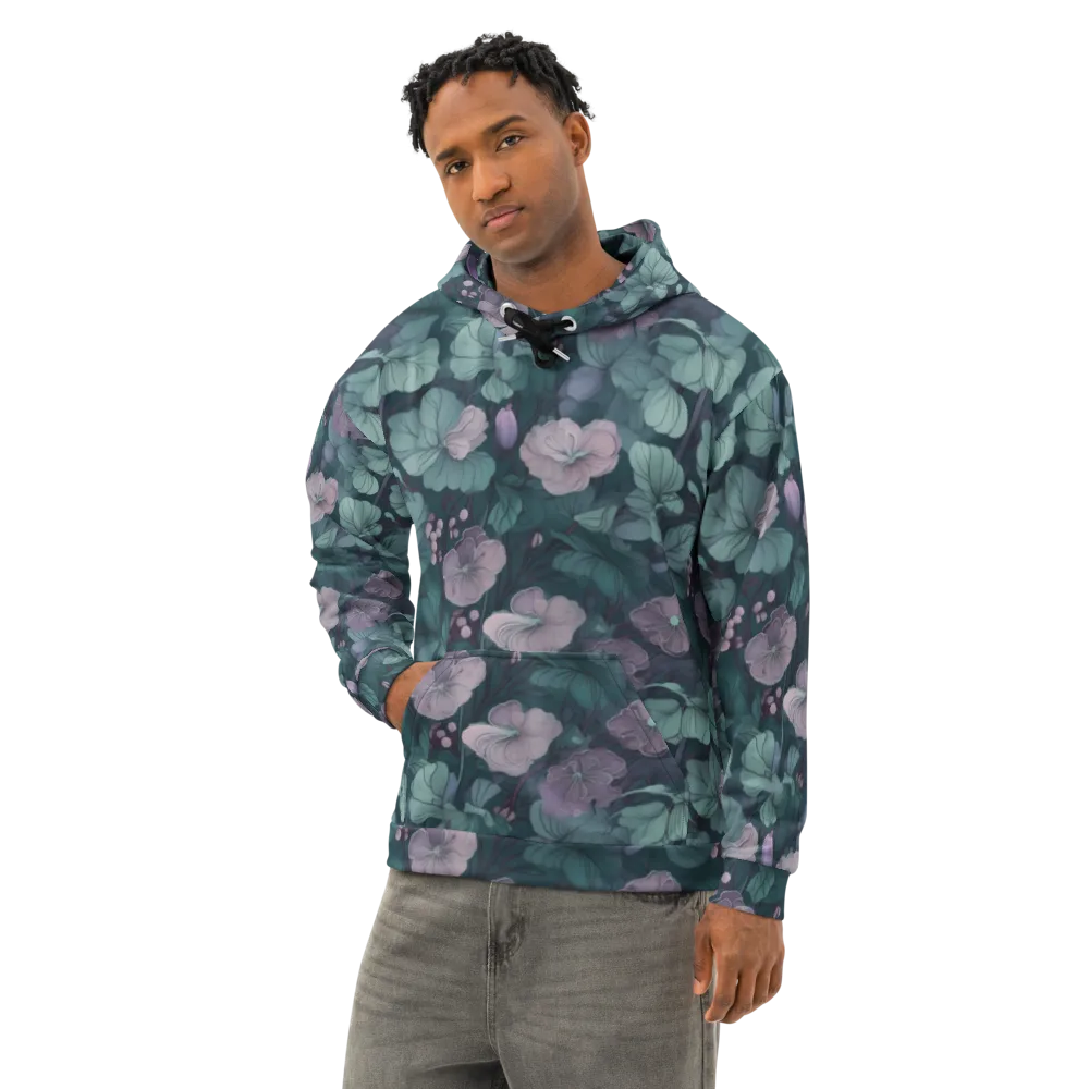 Mauve Canopy on Cotton Hoodie — Left Front