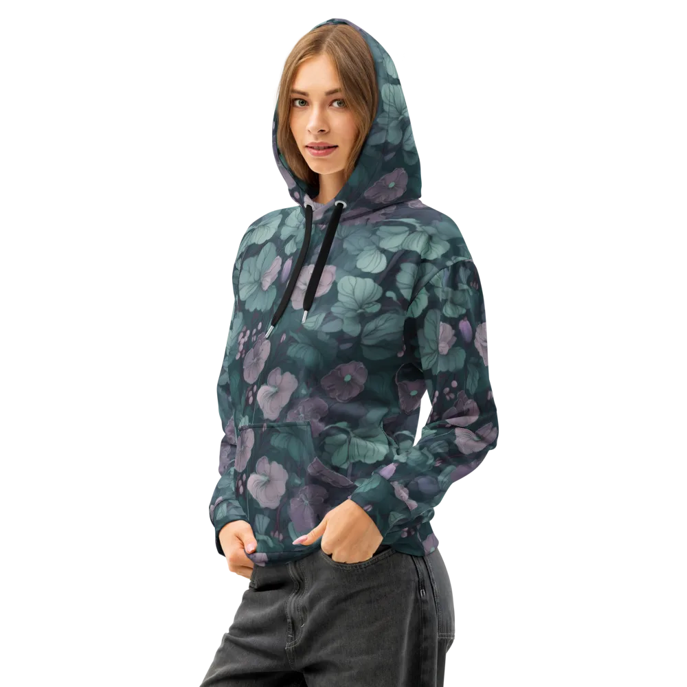 Mauve Canopy on Cotton Hoodie — Left Front