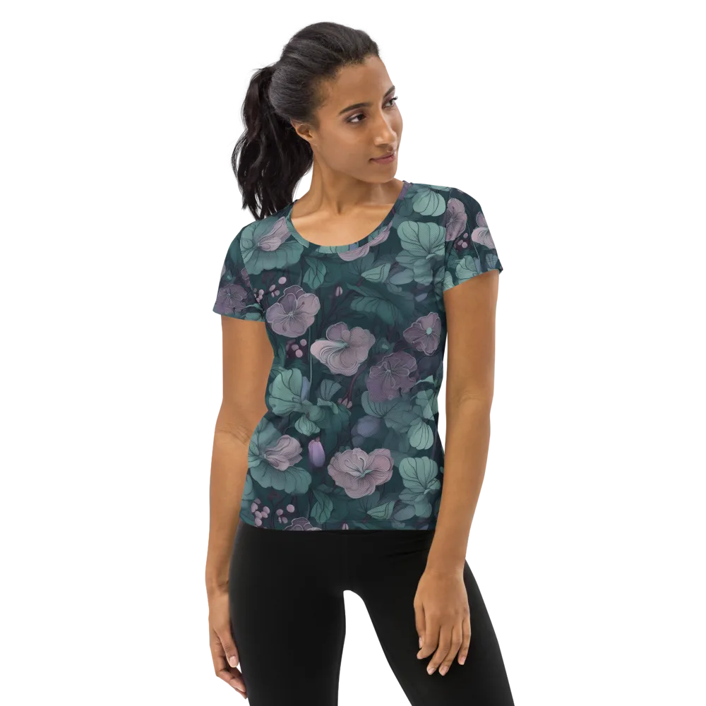 Mauve Canopy on Women's Athletic T-Shirt — Front