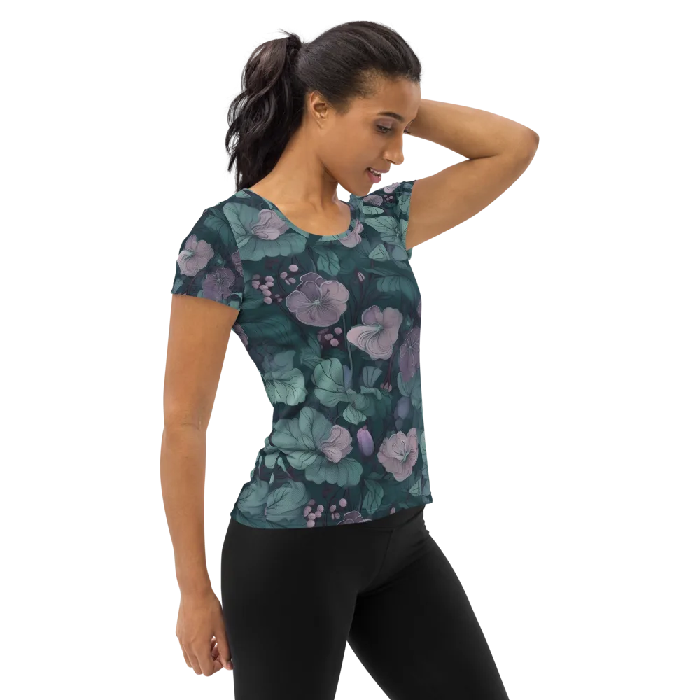 Mauve Canopy on Women's Athletic T-Shirt — Right