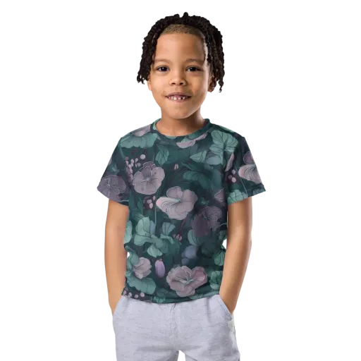 Mauve Canopy on a Kids Crew Neck T-Shirt