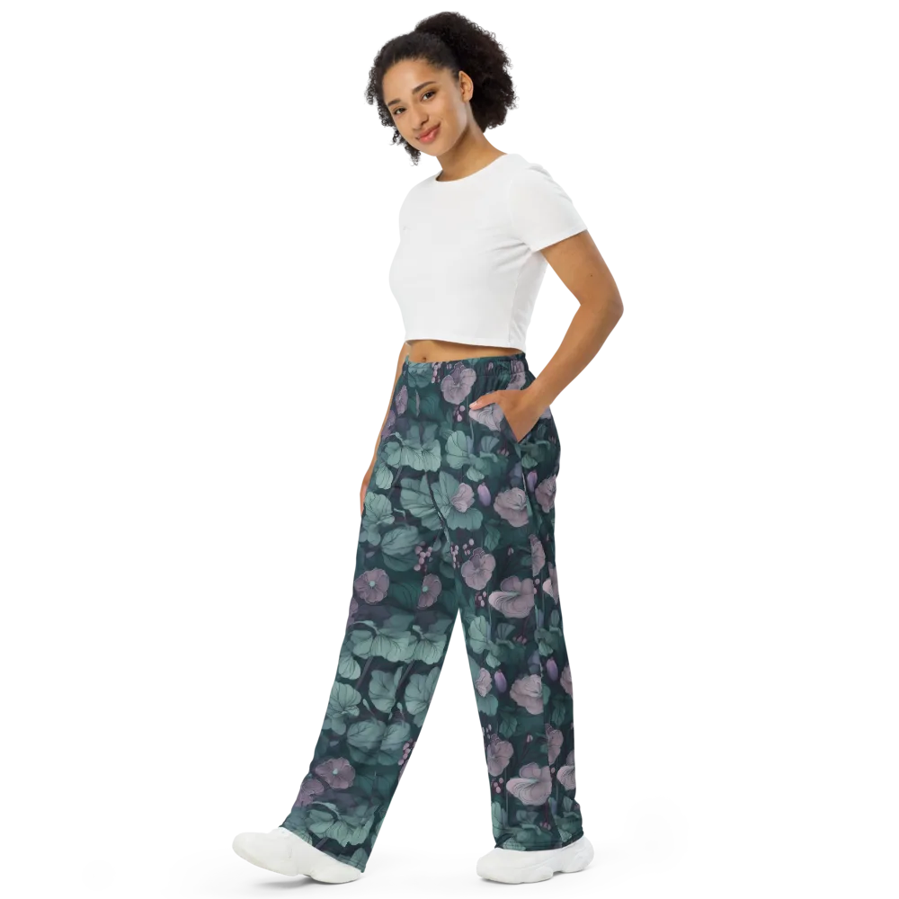Mauve Canopy on Wide-Leg Pants — Left Front