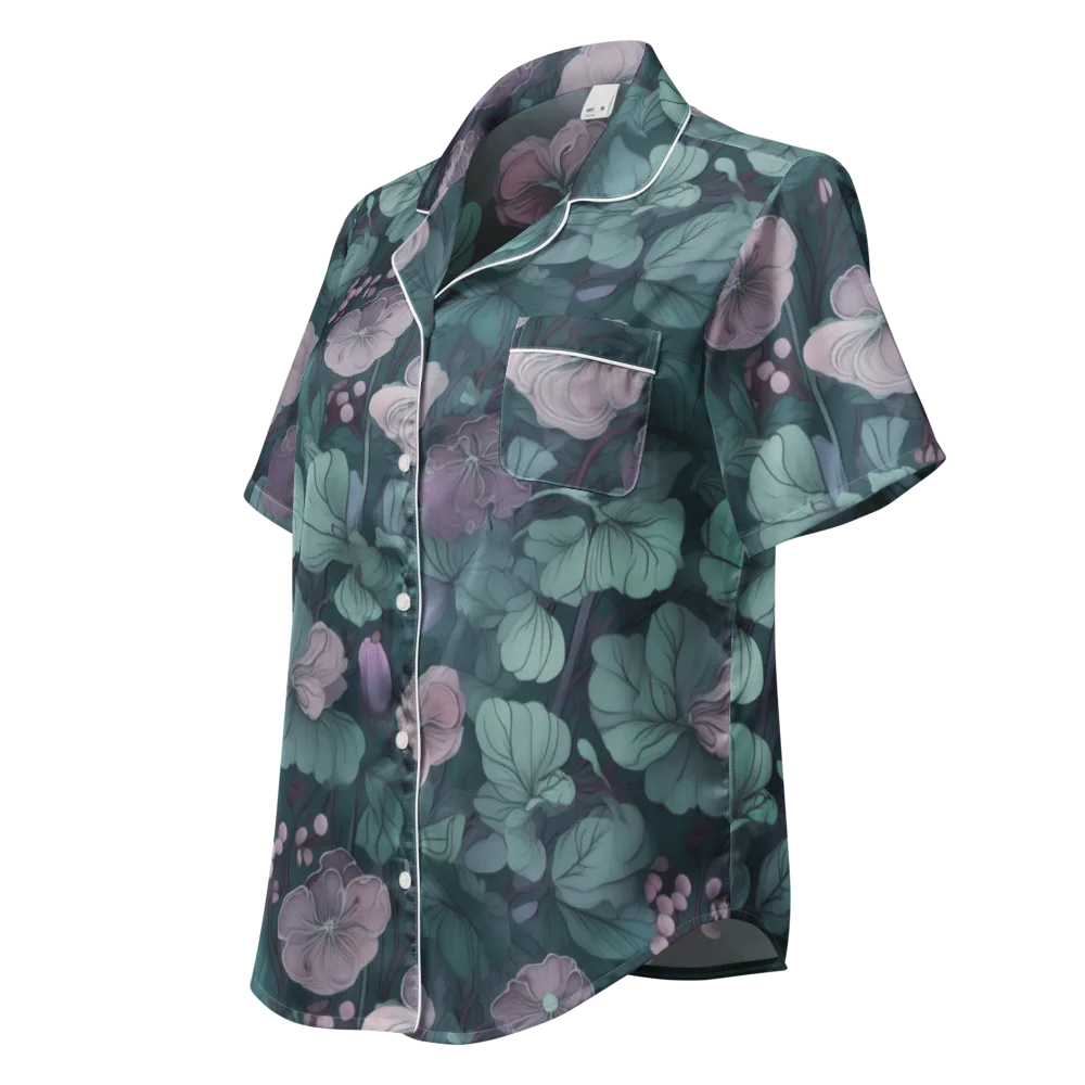 Mauve Canopy on Women's Short Sleeve Pajama Top — Left Front