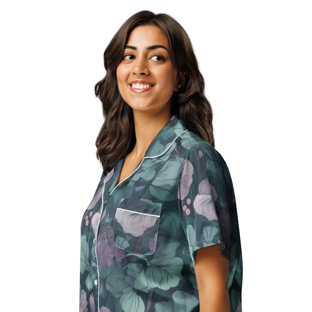 Mauve Canopy on Women's Short Sleeve Pajama Top — Left Front