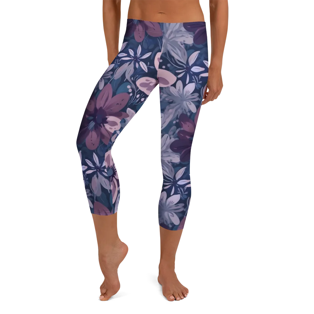 Moonlit Garden on Capri Leggings — Front