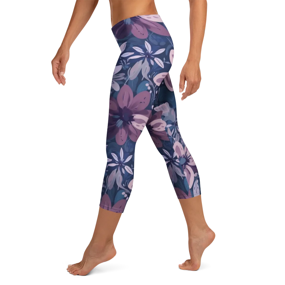 Moonlit Garden on Capri Leggings — Left