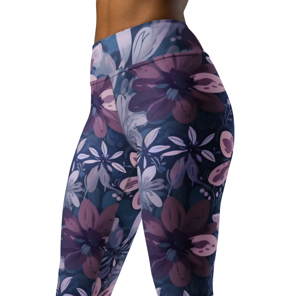 Moonlit Garden on Yoga Leggings — Left Front
