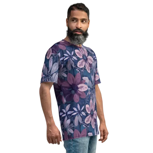 Moonlit Garden on a Men's Crew Neck T-Shirt