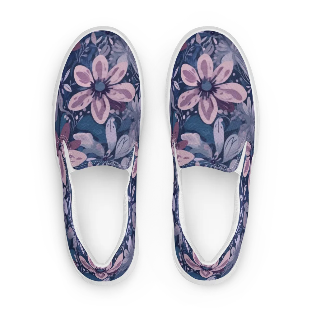 Moonlit Garden on Men's Slip-On Canvas Shoes — Front