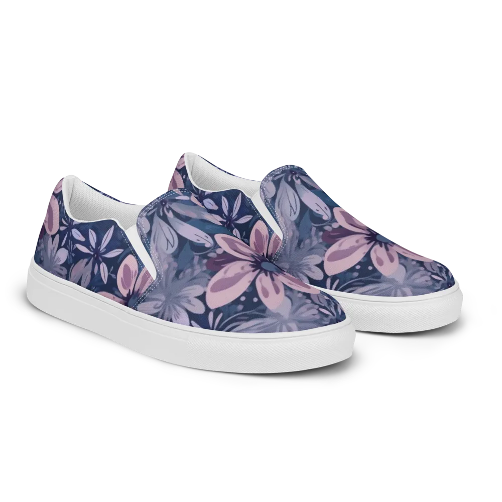 Moonlit Garden on Men's Slip-On Canvas Shoes — Right Front