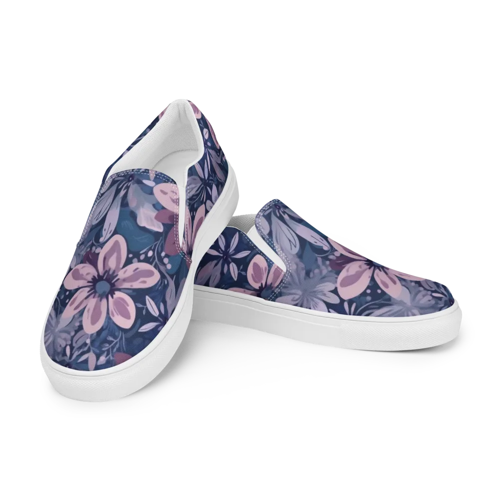 Moonlit Garden on Men's Slip-On Canvas Shoes — Left Front