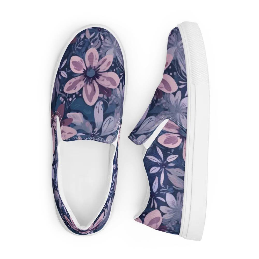Moonlit Garden on Men's Slip-On Canvas Shoes — Front