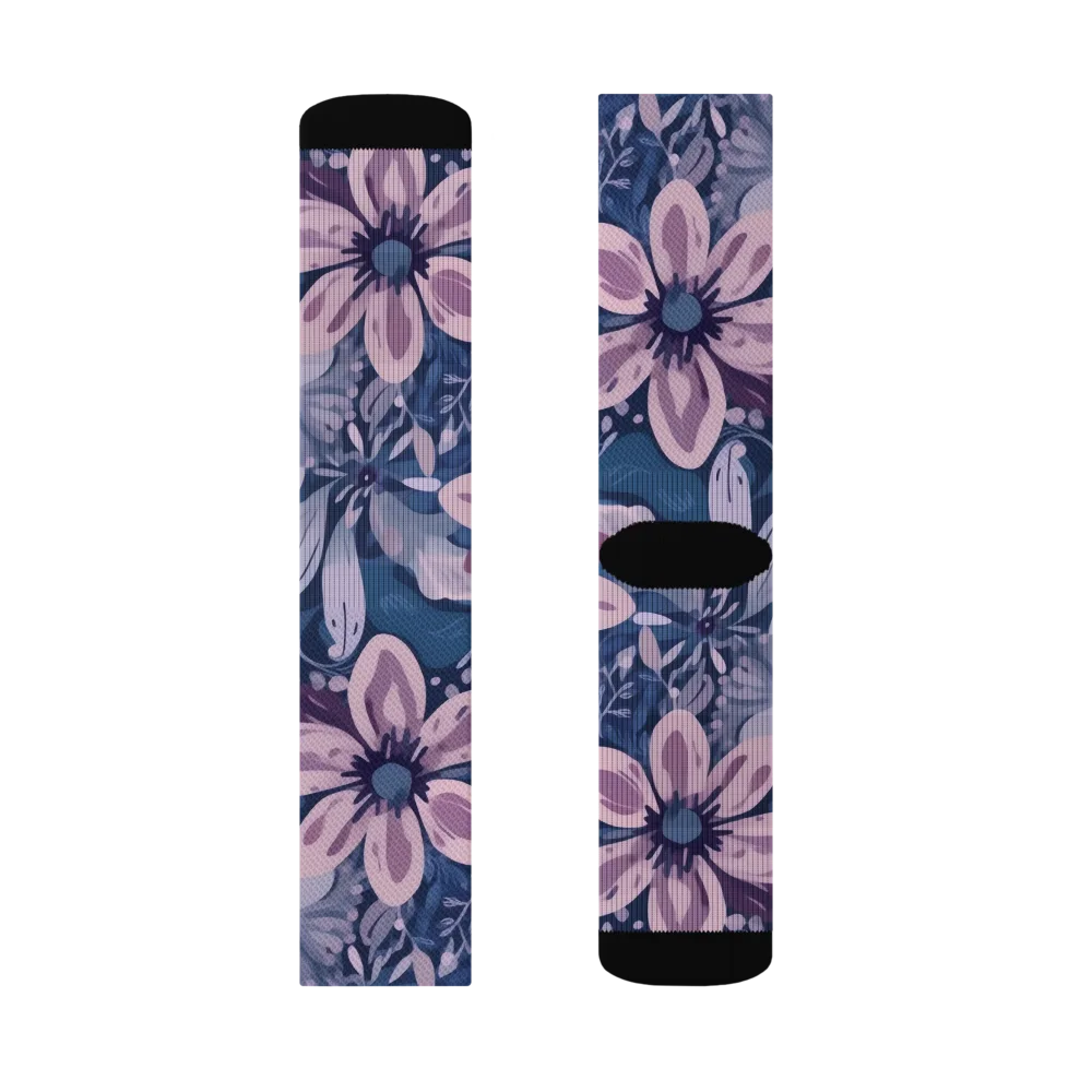 Moonlit Garden on Socks — Left Sock