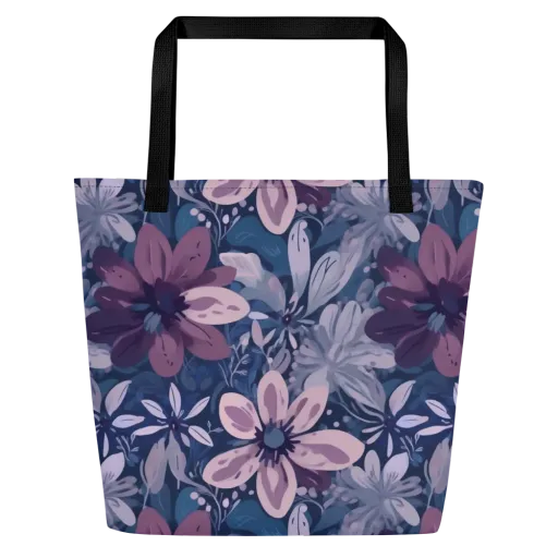 Moonlit Garden on a Large Tote Bag W/ Pocket
