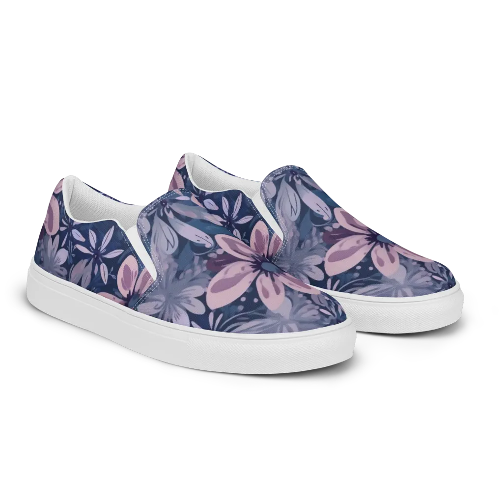 Moonlit Garden on Women's Slip-On Canvas Shoes — Right Front