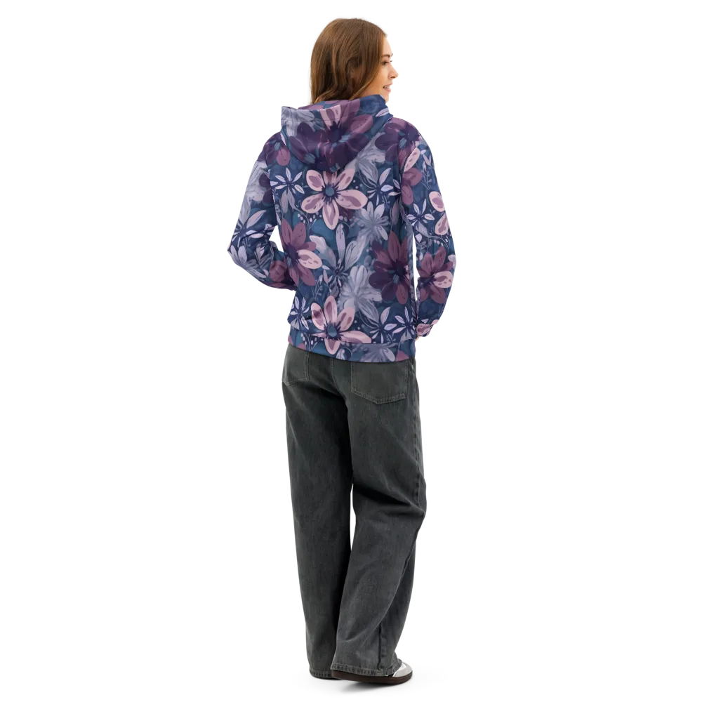 Moonlit Garden on Cotton Hoodie — Back