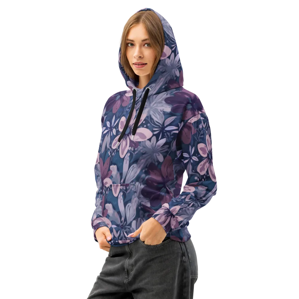 Moonlit Garden on Cotton Hoodie — Left Front