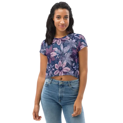 Moonlit Garden on a Crop Tee