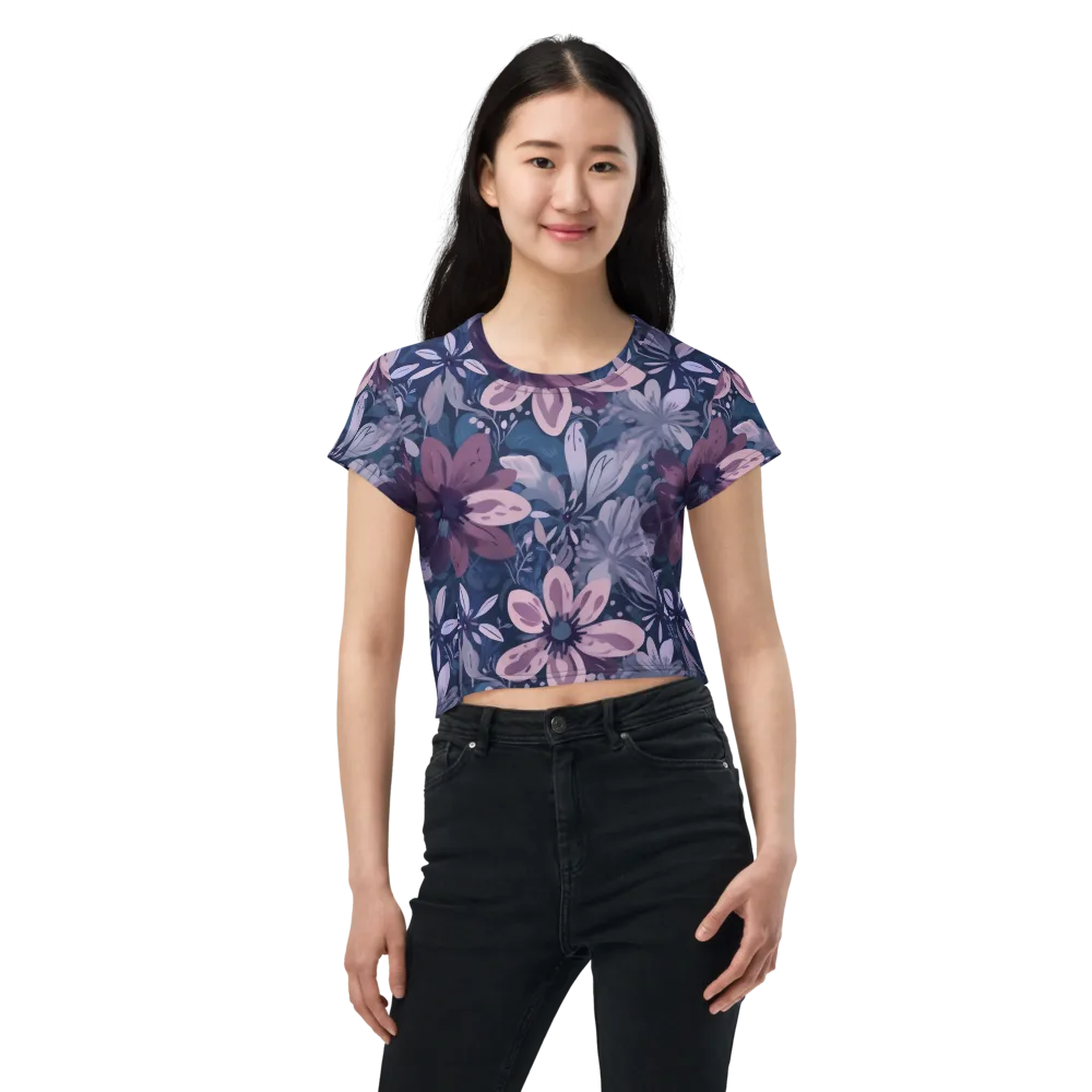 Moonlit Garden on Crop Tee — Front