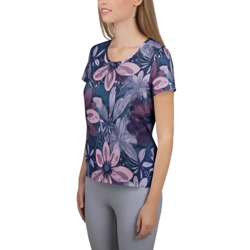 Moonlit Garden on a Women's Athletic T-Shirt