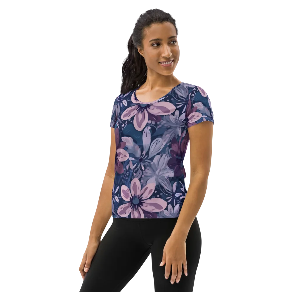 Moonlit Garden on Women's Athletic T-Shirt — Left