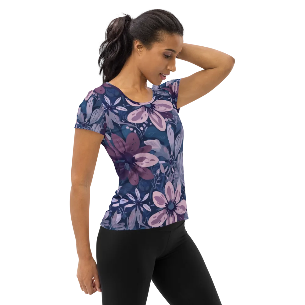 Moonlit Garden on Women's Athletic T-Shirt — Right