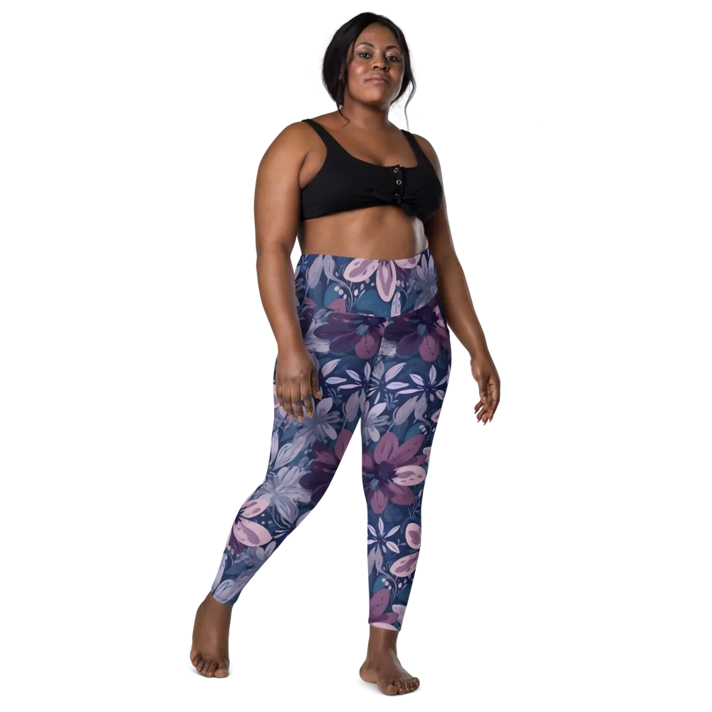 Moonlit Garden on Leggings with Pockets — Front