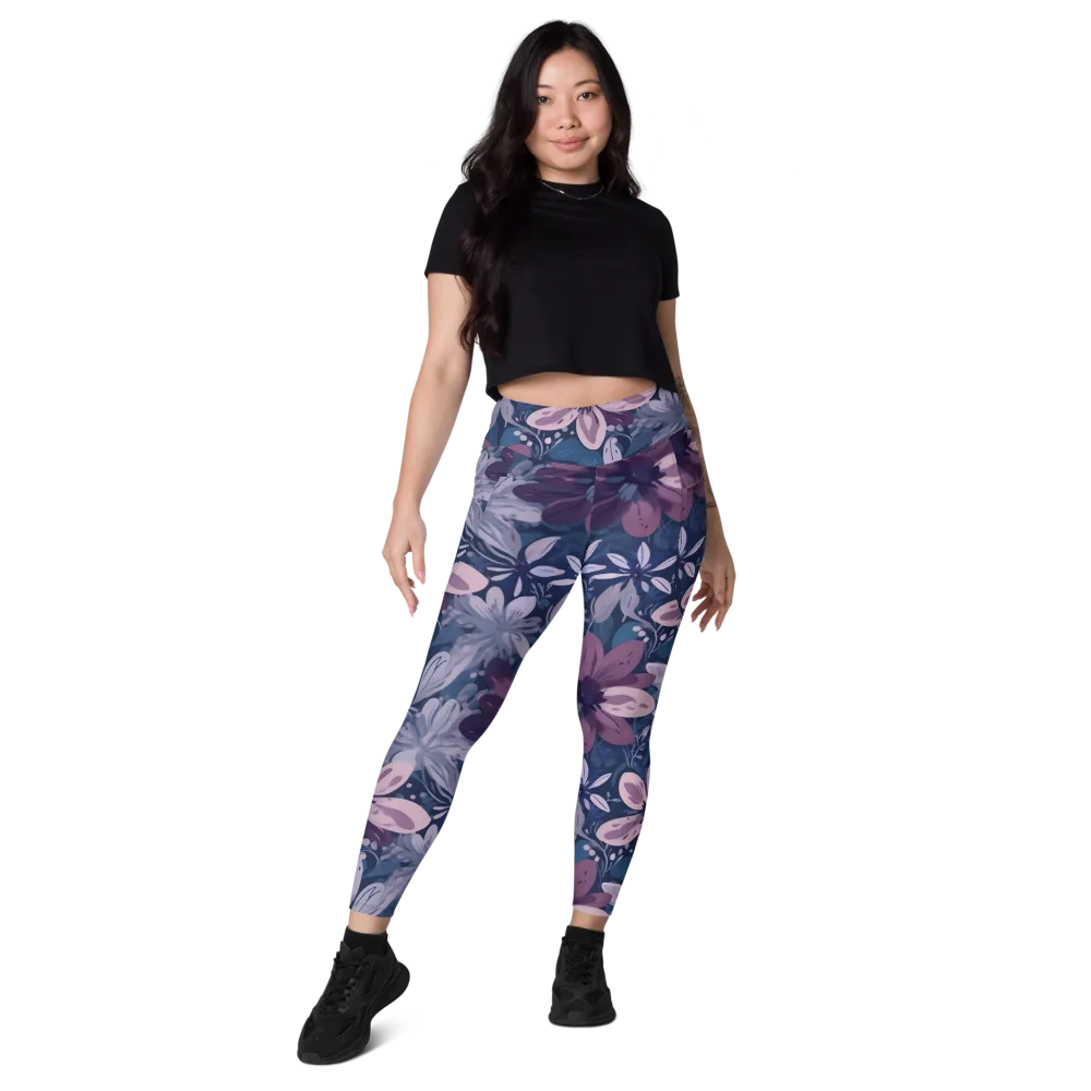 Moonlit Garden on Leggings with Pockets — Front