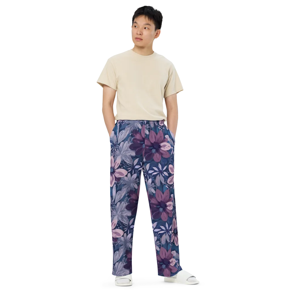 Moonlit Garden on Wide-Leg Pants — Front