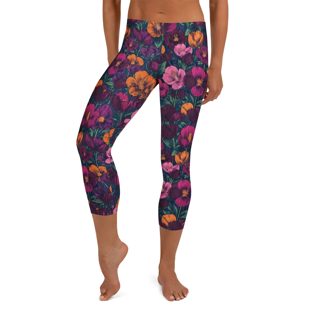 Indigo Hothouse on Capri Leggings — Front