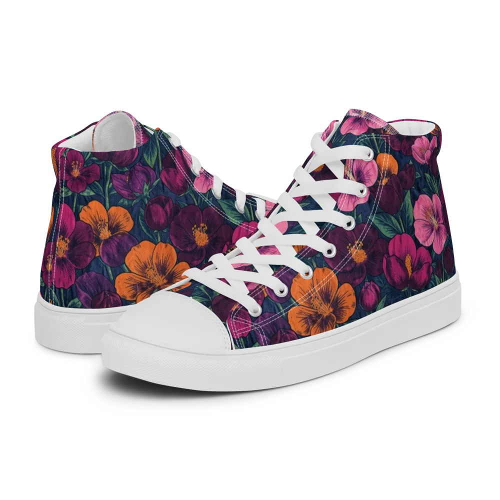 Indigo Hothouse on Men's High Top Canvas Shoes — Left