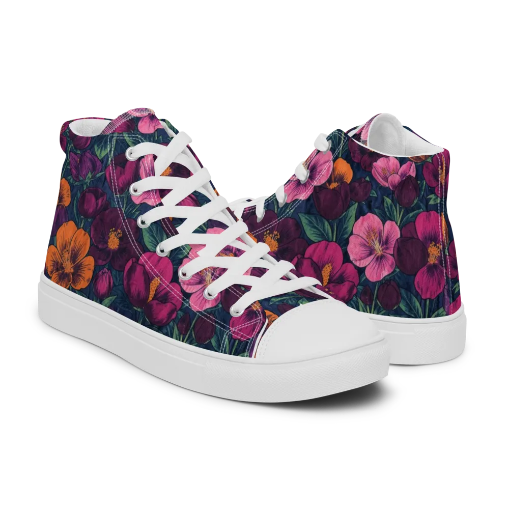 Indigo Hothouse on Men's High Top Canvas Shoes — Right