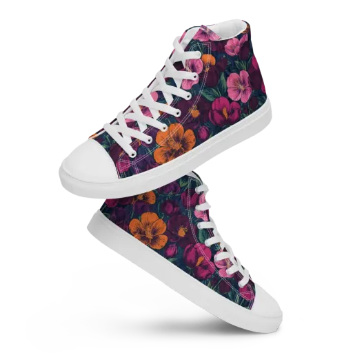 Indigo Hothouse on a Men's High Top Canvas Shoes