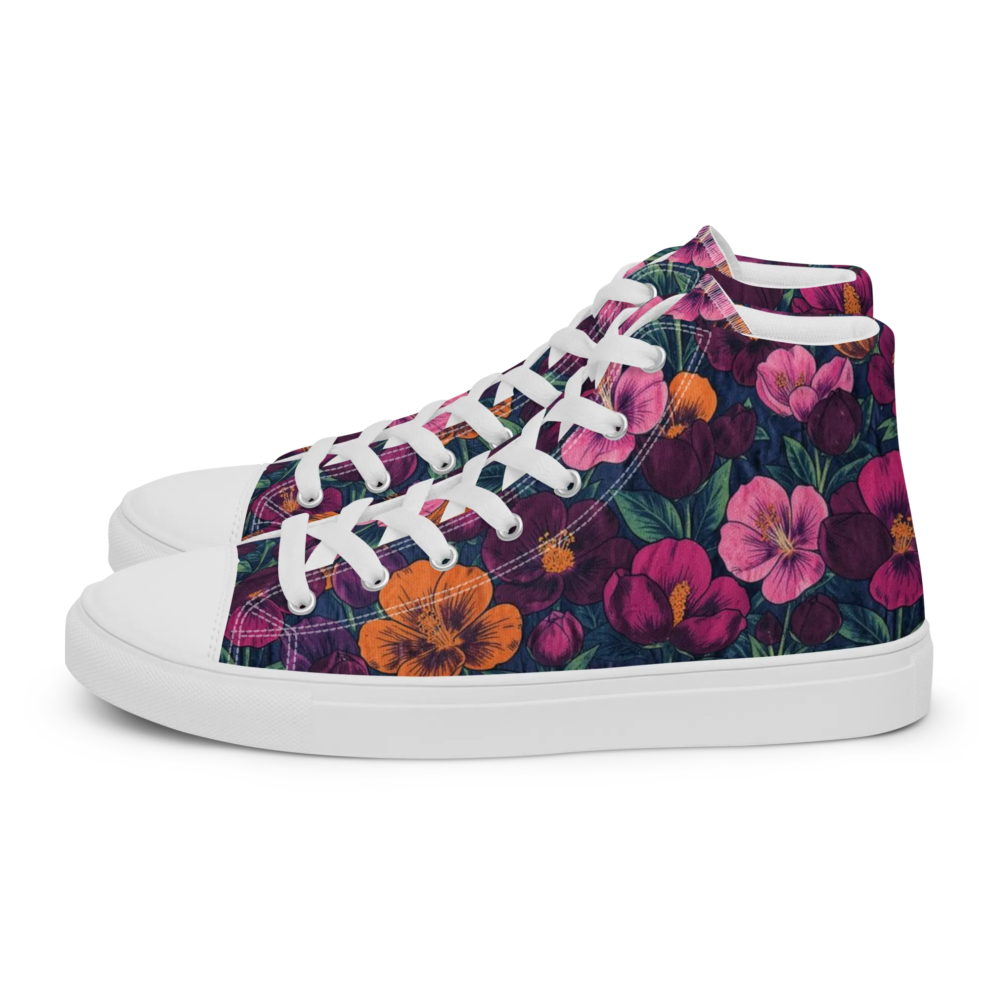 Indigo Hothouse on Women's High Top Canvas Shoes — Left